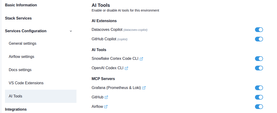 AI Tools tab