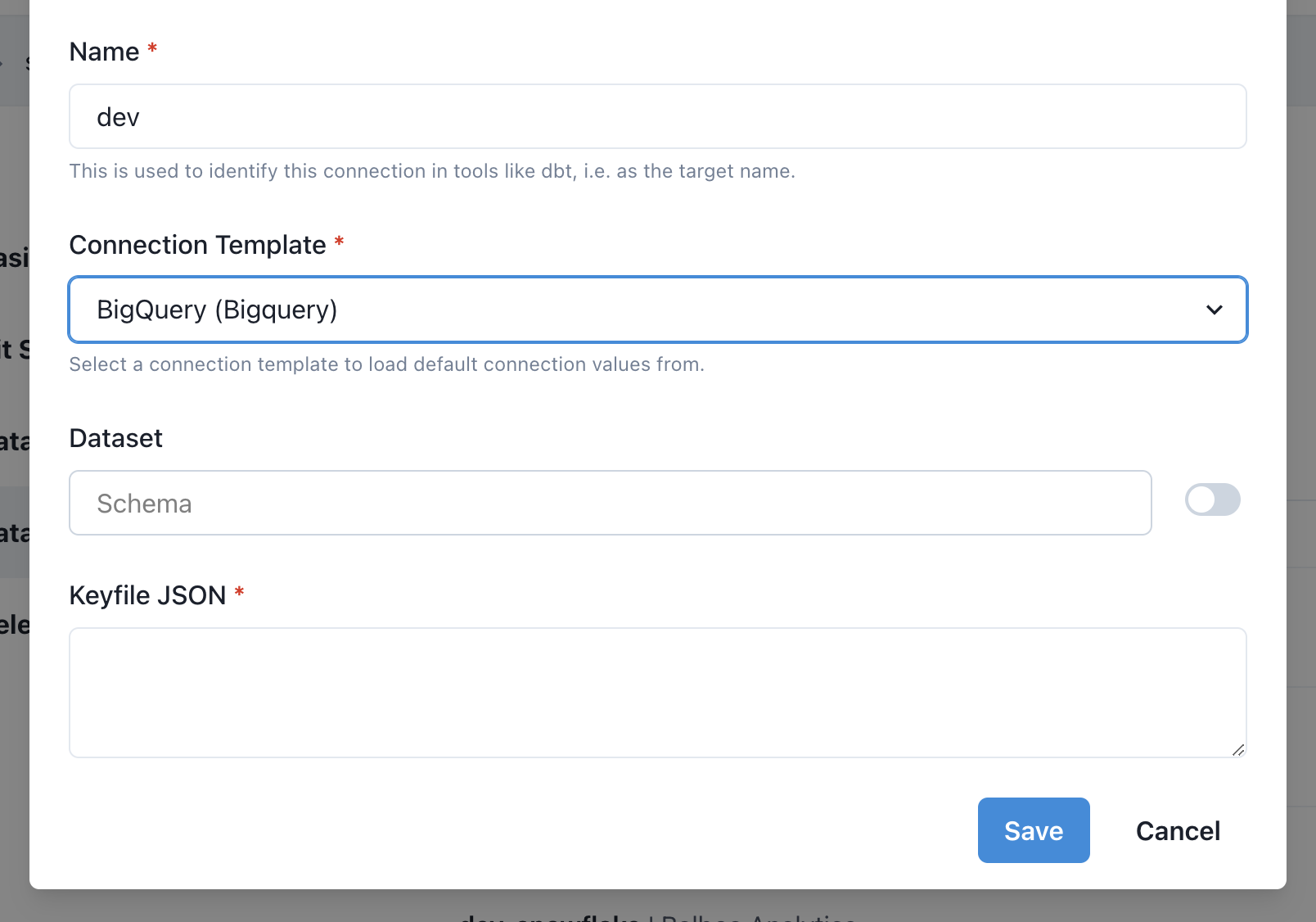 BigQuery Fields