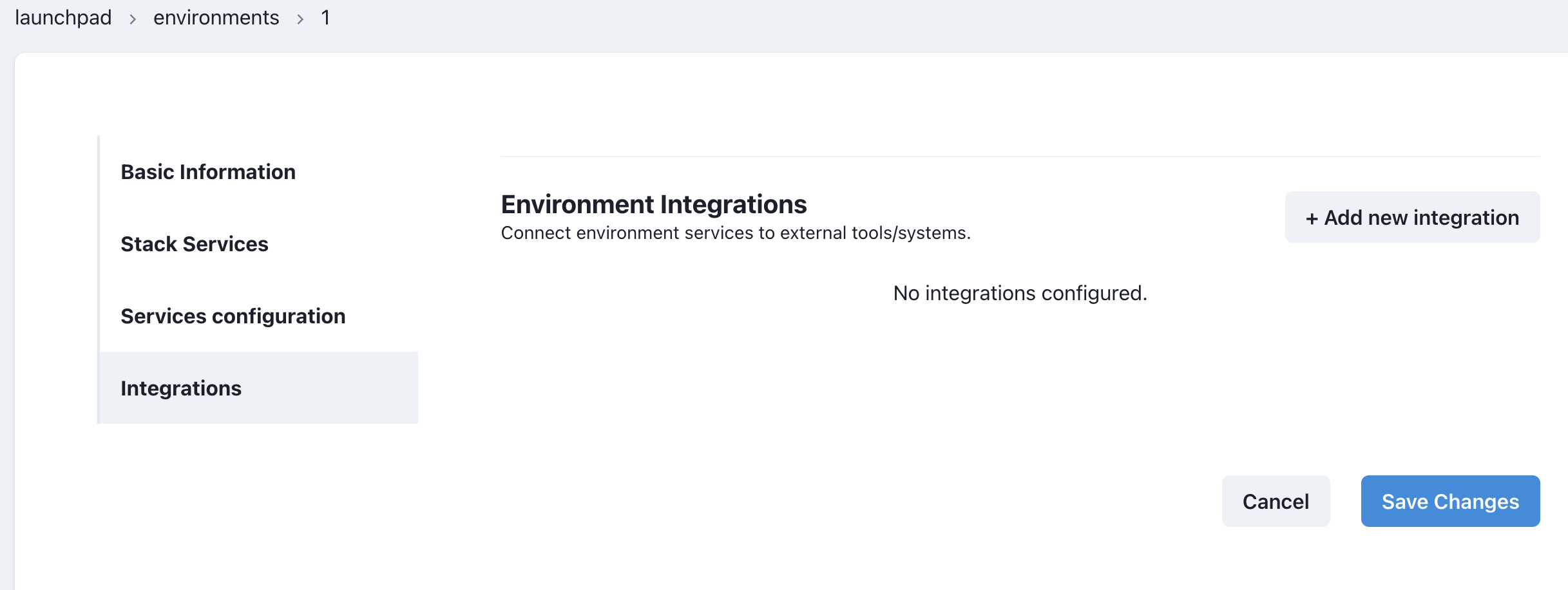 Edit integrations
