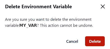 Confirm deletion of variables