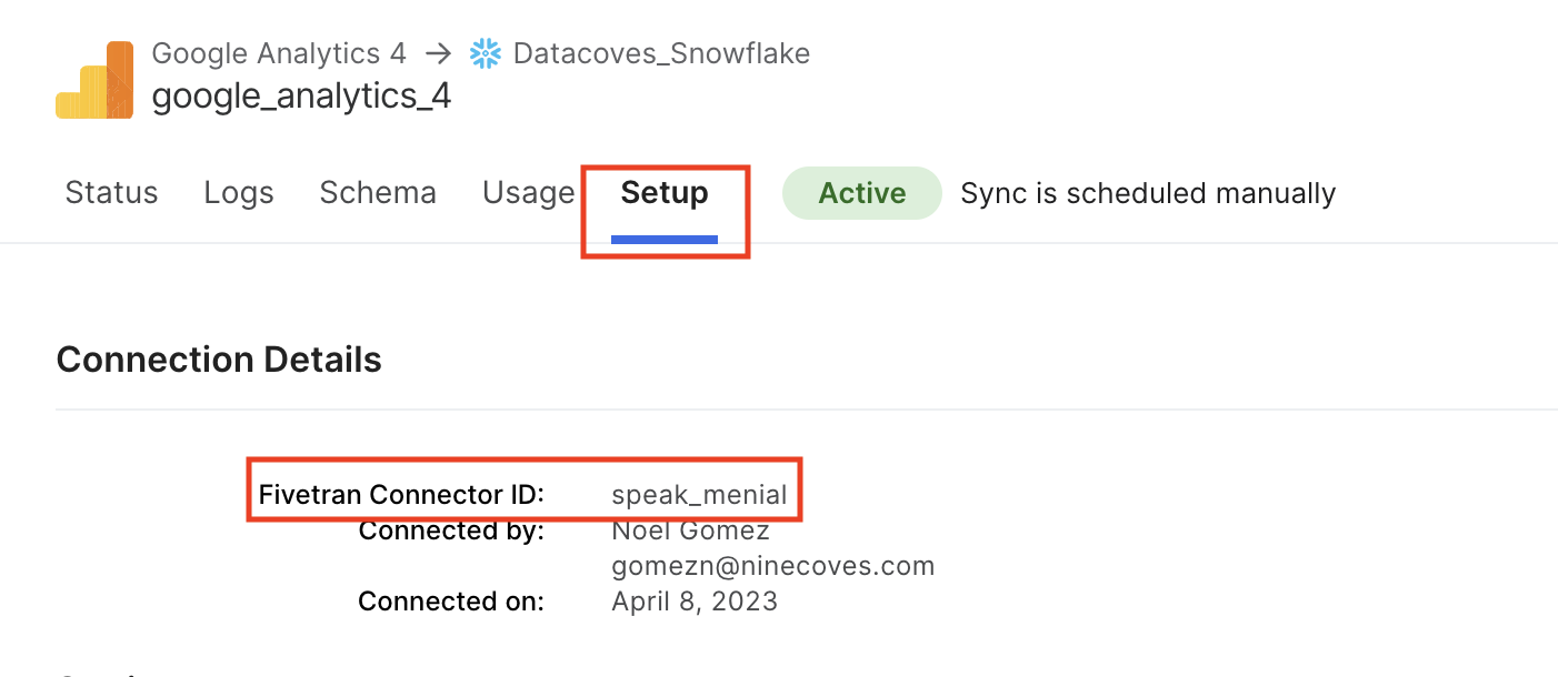 Fivetran Connection ID