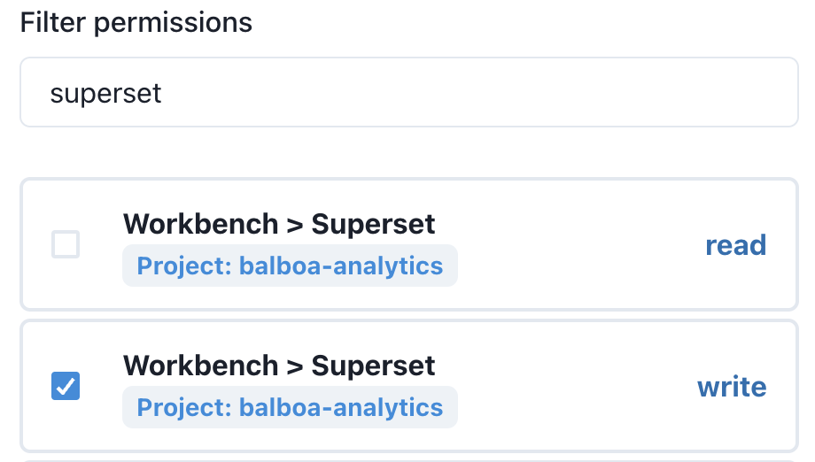 Superset General Permissions