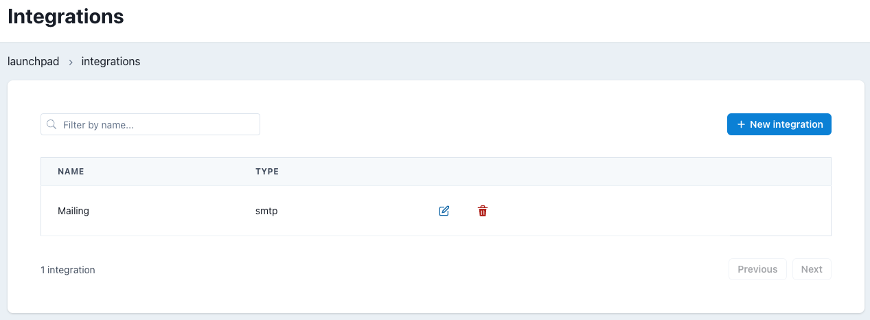 Integrations Listing