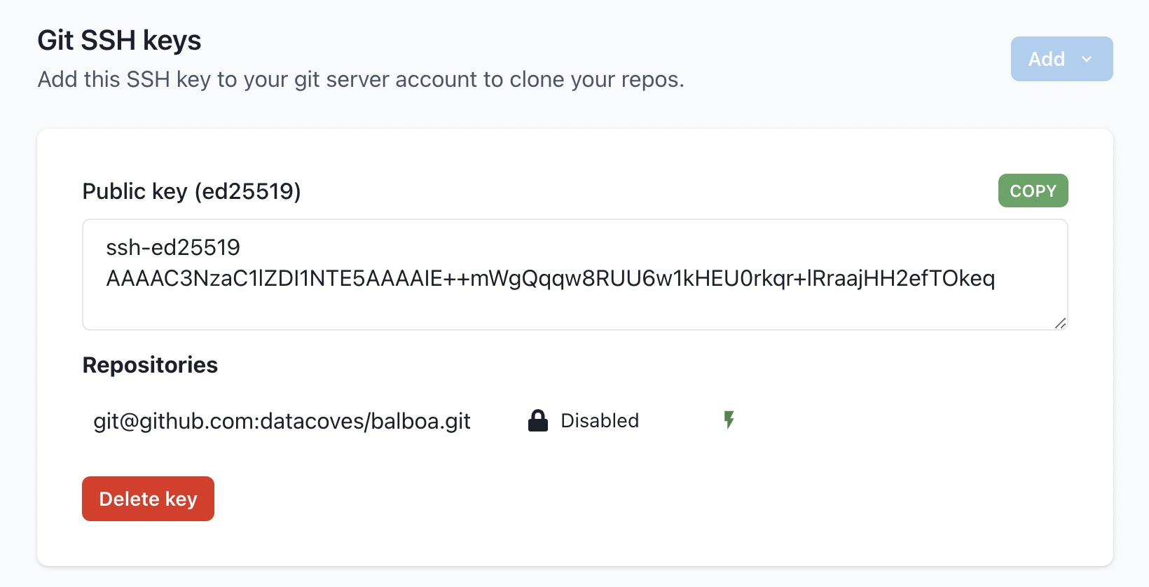 Git Settings Public Key