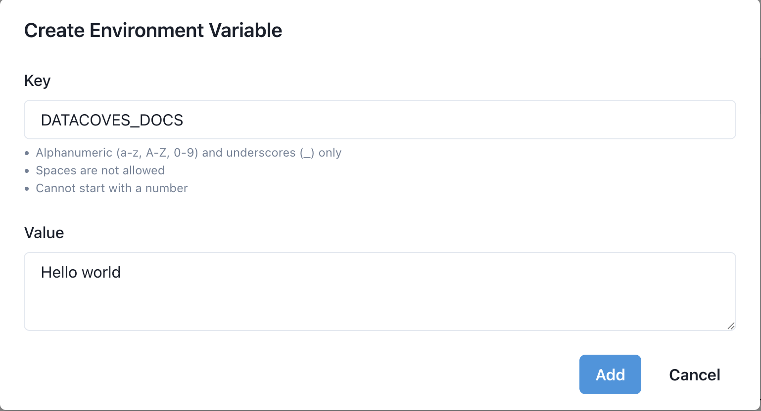 Configure ENV VAR