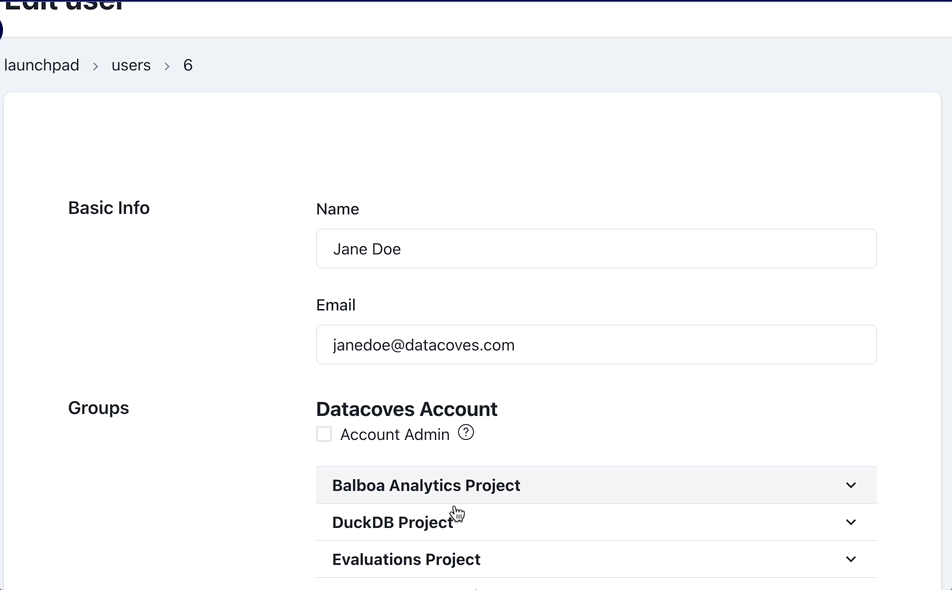 Integration Create or Edit Page